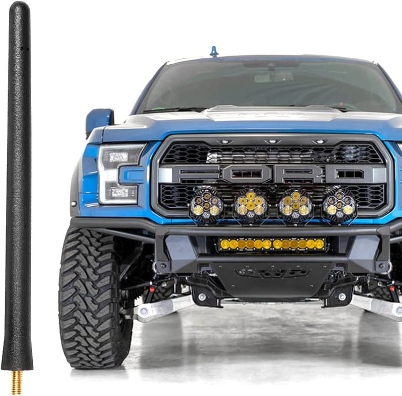 AntennaMastsRus Short Antenna Replacement for Ford F-350 | F450 (2017-2026) USA Stainless Steel Threading, Car Wash Proof, Enhanced Reception 6 3/4 Inch Rubber Truck Antenna with Internal Copper Coil