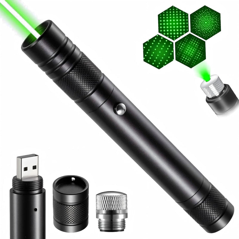 [AUSTRALIA] - Long Range 20000 Feet Visible Green Beam Laser Pointer Flashlight, Rechargeable Flashlight Laser Pointer High Power for Camping Hunting 