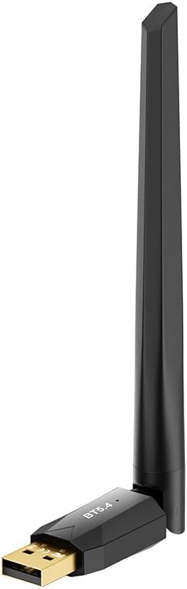 Long Range Bluetooth 5.4 Adapter for PC, Wireless USB Dongle External Antenna for Windows 11 10 8.1 7 Linux Laptop Desktop Computer, Pair with Bluetooth Headset Speaker Mice Keyboard Printer Latest BT5.4-Detachable Antenna-BT548