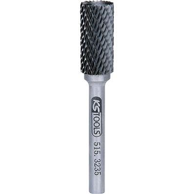 KS Tools 515.3235 Hard metal cylinder rotary burr form A with spur gearing, 12mm