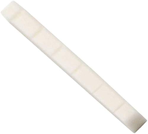 6 String Guitar Nut Modern and Vintage Electric Guitar Nut Slotted Bone Nuts Flat Bottom for Guitar Fender Strat Replacement Parts Accessories (42x3.5x3.5/4.5mm)