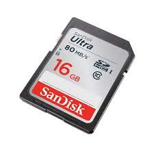 SanDisk Ultra 16GB Class 10 SDHC UHS-I Memory Card up to 80MB/s (SDSDUNC-016G-GN6IN)