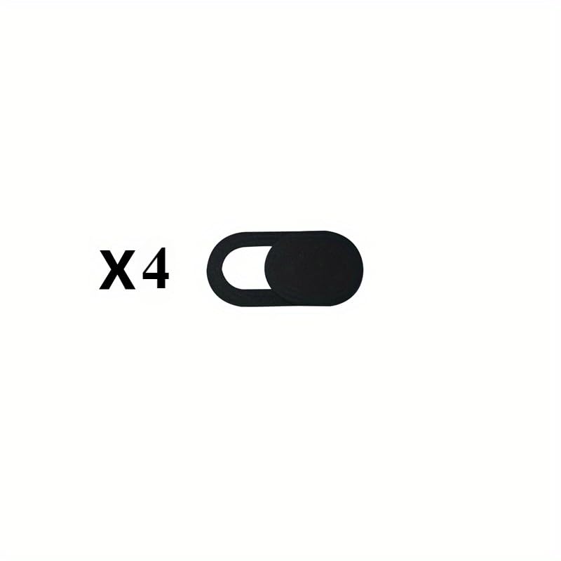 4pcs Webcam Cover Shutter Slider for PC Laptops Phone Tablet, Plastic Camera Cover Phone Lens Slider (Black-4pcs) Black-4pcs