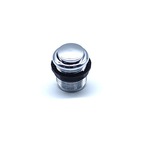 Arcity 5 Pcs 24mm Arcade Push Buttons Round Chrome Plated Silver Jamma MAME Video Game Parts Console Machine DIY New, HY-SHANL116