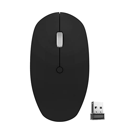 Dancesoul LED Rechargeable Wireless Mouse, 2.4G Noiseless Mouse with USB Receiver and RGB Light,Portable Computer Mice for PC, Tablet, Laptop-Black Mouse