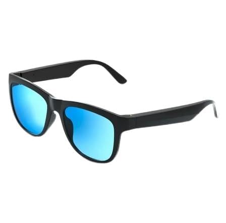GS01 Smart Bluetooth Sunglasses, Audio Sunglasses with Speaker,Polarized lens, Touch Control, Open Ear Music and Hands-Free (Black+Blue))