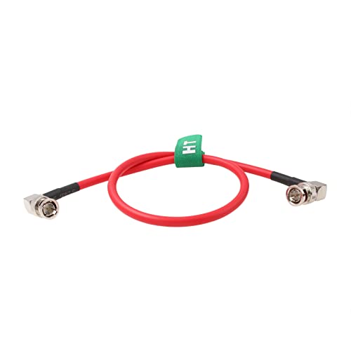 12G 6G HD SDI Raw 4K 60fps Video Cable Right Angle to Right Angle BNC Canare LV-61S 75 ohm Coaxial Shielded for Sony FS7 FX9 FX6 Alexa DSMC2 Camera Blackmagic SmallHD Atomos Monitor (1m, Red) 1m