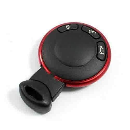 iJDMTOY Red Aluminum Smart Key Fob Surrounding Ring Decoration Compatible with 2008-2014/2015 Gen2 Mini Cooper R55 R56 R57 R58 R59 & Gen1 R60 R61