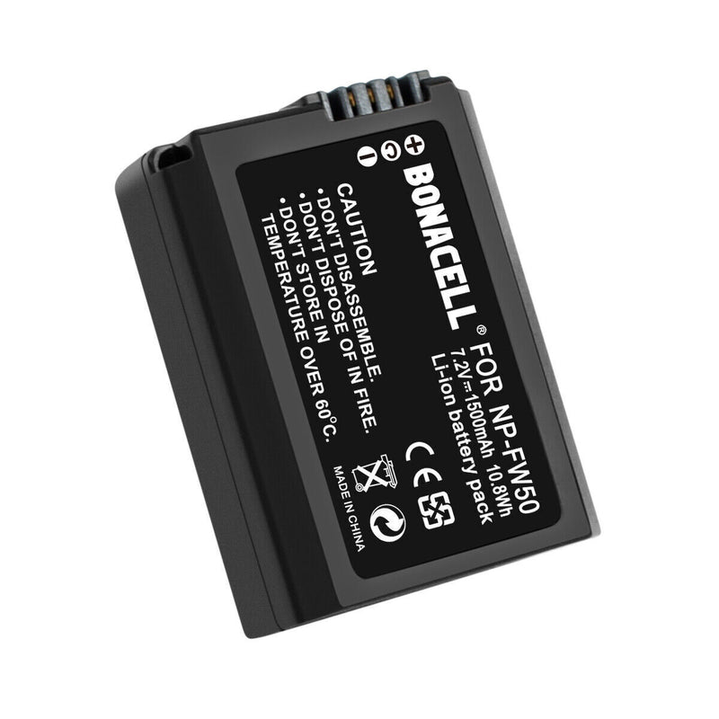 Replacement Sony NP-FW50 Battery and Dual Charger Compatible for Sony Alpha A6000, A6500, A6300, A6400, A7, A7II, A7RII, A7SII, A7S, A7S2, A7R, A7R2, A55, A5100, RX10 Camera