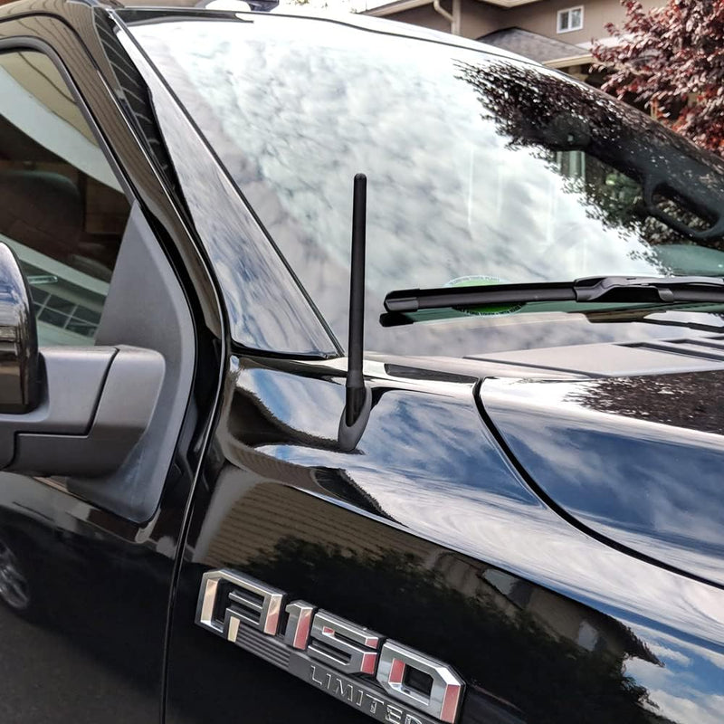 AntennaMastsRus Short Antenna Replacement for Ford F-350 | F450 (2017-2026) USA Stainless Steel Threading, Car Wash Proof, Enhanced Reception 6 3/4 Inch Rubber Truck Antenna with Internal Copper Coil