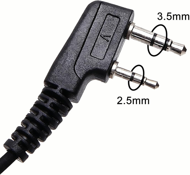 Covert Acoustic Tube Walkie Talkie Earpiece Surveillance Headset with Mic Compatible with 2 Pin Kenwood Two Way Radio 1 pack