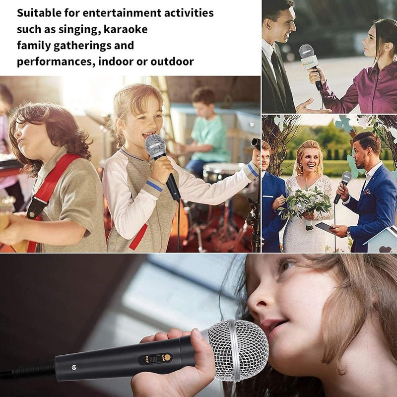 Professional Dynamic Karaoke Vocal Microphone with Cable. Metal Body (Blue/Grey) Blue/Grey