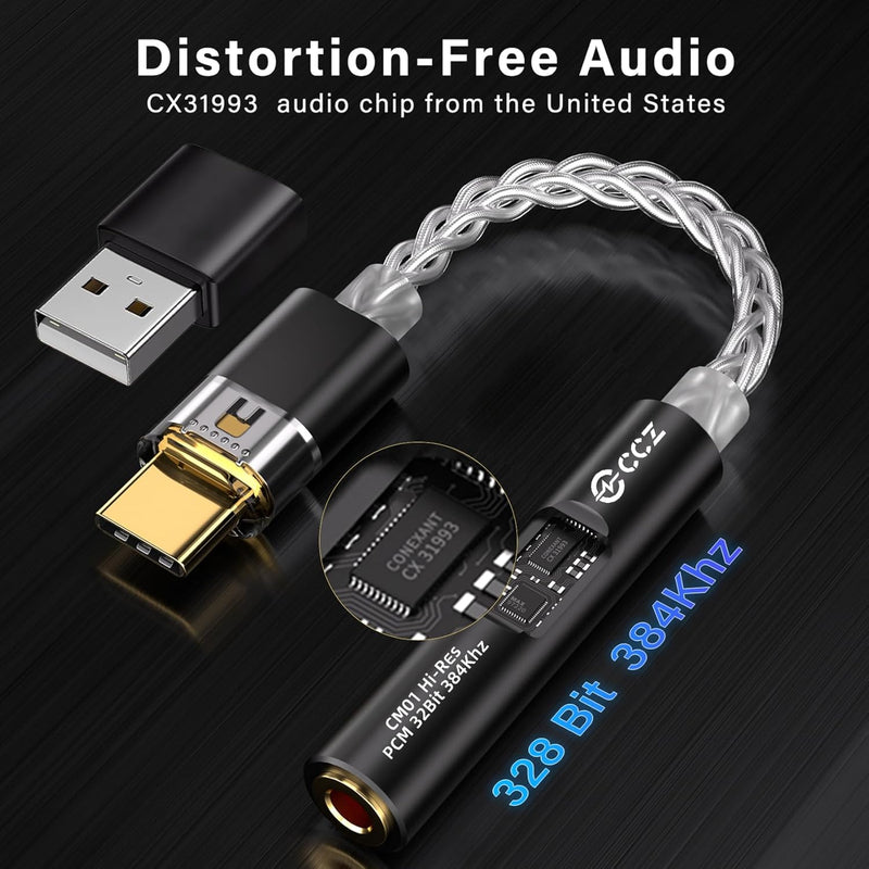 [AUSTRALIA] - USB C to 3.5mm Audio Adapter DAC Amplifier CX31993 Chip & MAX97220 High-Performance Audio Amp for Headphones, 70mW Output, JCALLY JM6 PRO 2 AUX Dongle for iPhone, Android, PC 