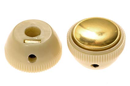 HOFNER VINTAGE TEA CUP BASS GUITAR KNOBS CREAM W/GOLD CENTER (SET OF 2)NEW