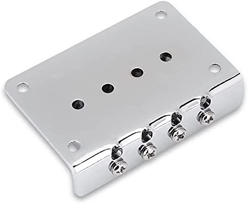 4-String Guitar Replacement Part for 4 String Cigarbox Electric Guitar Bass Inclued Top-Loading Hardtail Bridge Tuning Pegs Keys Control Knobs Strap Locks Screws Washers Chrome