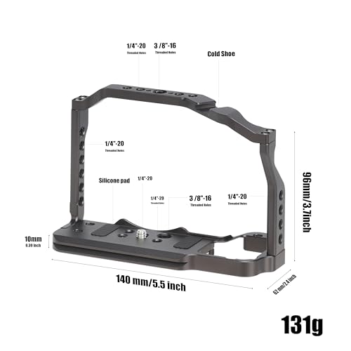 Hersmay Z 30 Camera Cage with Top Handle, Aluminium Full Cage for Nikon Z30 Camera Accessories with Quick Release Plate for Arca Stand, Cold Shoe, NATO Rail and 1/4" & 3/8" Holes