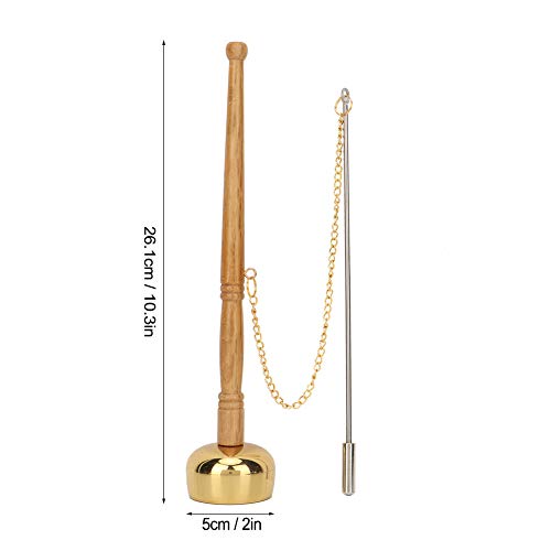 Tibetan Hand BellMeditation and Prayer Bells Buddhism Wooden Handle Brass Hand Bell Meditation Singing Bell Singing Scripture Implement Buddhist Supplies
