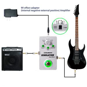 COOLMUSIC A-DE01 Echolation Digital Delay Pedal with 9 Effects…