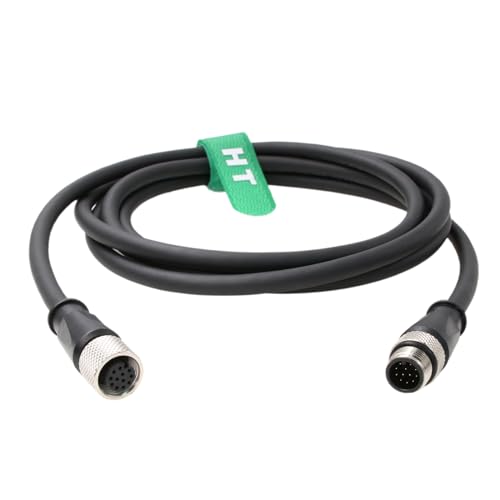 M12 Aviation Connector Extension Cable, A-Coded 12 Pin Male to Female for DJI Livox Mid-360 Mid-70 Avia Tele LiDAR Sensor 3m 3 m
