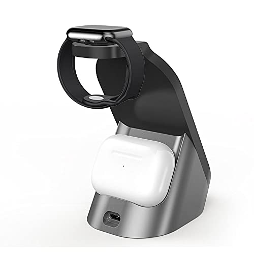 BoxWave Charger Compatible with Urbanista Atlanta - Compact Wireless MultiCharge Stand (10W), Wireless Qi Stand Charger Watch Earbuds - Jet Black