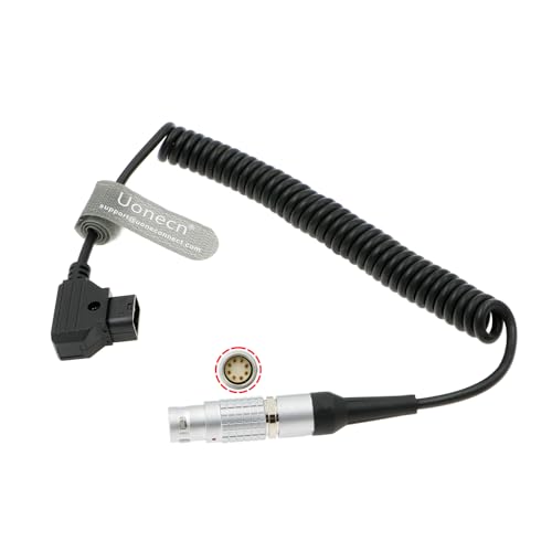 Uonecn ARRI Alexa MINI Camera Power Coiled Cable 8-Pin Female to Dtap Straight 8 pin