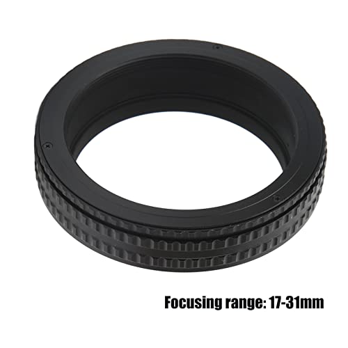 Focusing Helicoid Adapter Connector, M65 to M65 17‑31mm Aluminum Alloy Focusing Helicoid Tube, Anodized Extinction Treatment Focusing Helicoid Adapter, Black