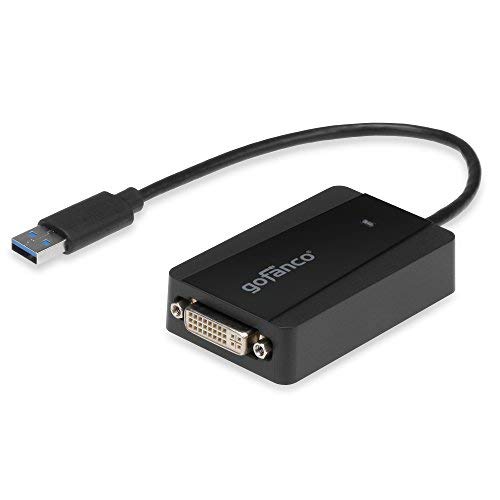 gofanco USB 3.0 to DVI Video Graphics Adapter for Multiple Monitors - Up to 2048x1152 for Windows and macOS, DisplayLink Chip, Includes DVI-to-VGA Adapter for VGA Monitor, USB DVI (USB3DVI) USB 3.0 to DVI / VGA
