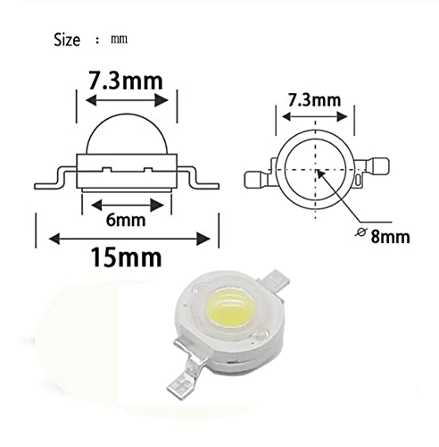 Cleiscry High Power LED Chip 3 W UV 365-370 nm DC 3.2 V -3.8 V SMD COB Light Emitter Components Diode 3 W Bulb DIY Lighting (3 W 365 nm (no PCB)) 3w 365nm (No Pcb)