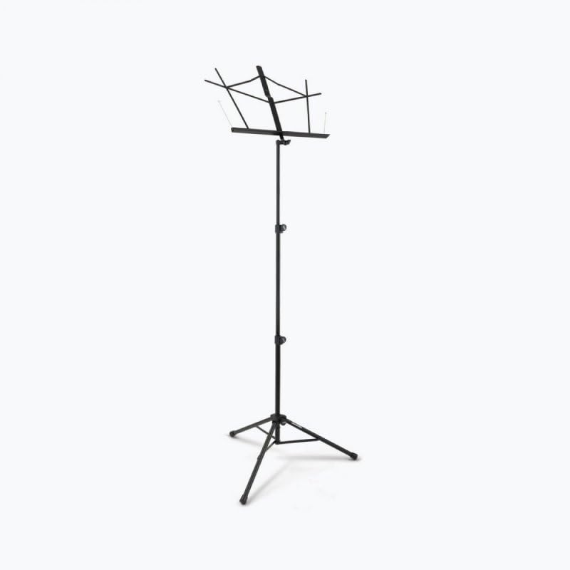 OnStage On-Stage SM7222BB Tripod-Base Sheet Music Stand with Bag (Portable, Folding Sheet Music Setup, Adjustable Height and Angle, Heavy-Duty Tubular Legs, Nonslip Rubber Feet, Metal, Black)