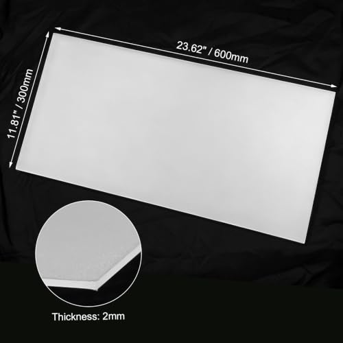 4 Pieces 11.8" x 23.6" x 0.08" Plastic LED Light Diffuser Board Sheets 11.8" x 23.6" x 0.08" White