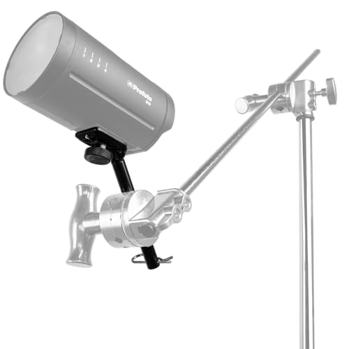 Kupo B10 Grip Pin with 1/4"-20 Mounting Bracket, 5/8" Baby Pin Interface, and Rigid Steel Construction for Secure Fixture Positioning on C-Stands and Grip Systems (KG126011)