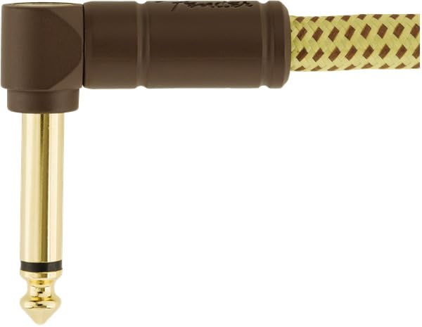 [AUSTRALIA] - Fender Deluxe Series Instrument Cable, Straight/Angle, Tweed, 15ft 