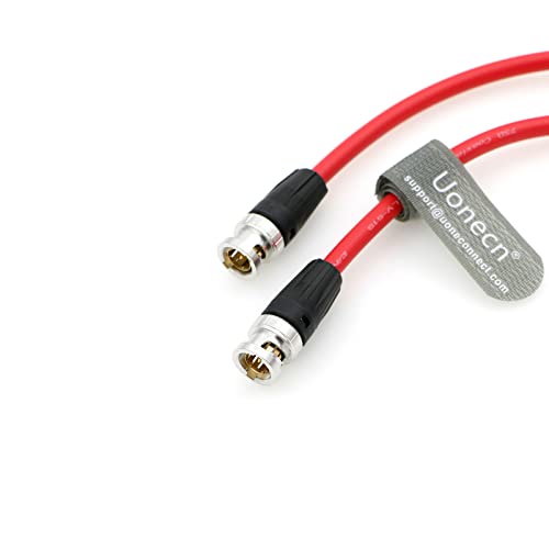 Uonecn 12G SDI Cable BNC Male to BNC Male Coaxial Video Cable, 75 Ohm 4K Ultra HD SDI Cable with OFC Shielding for Professional Video Camera, Broadcast Equipment, Red 3.3FT/1M