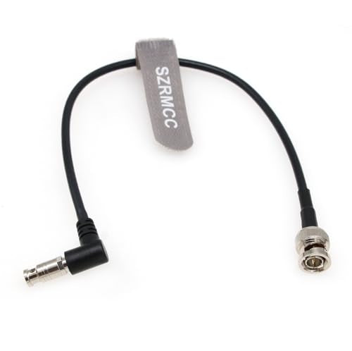 SZRMCC High Density HD Right Angle Micro BNC Q4 to Standard BNC 75 Ohm UHD 4K Video Coaxial Cable for Blackmagic Video Assist 5″ 12G-SDI HDR Monitor (15cm) 15cm