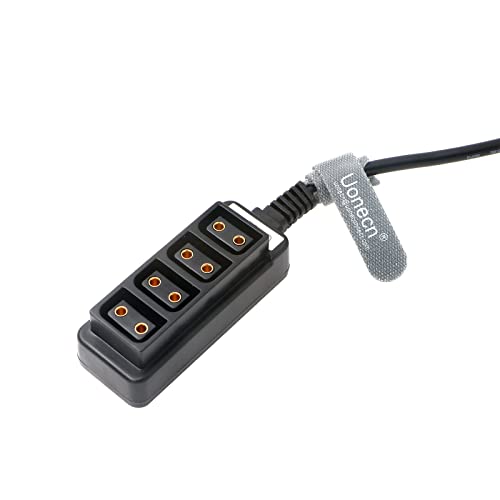 Uonecn 2 Pin to 4 D-Tap Splitter Cable, Right Angle 2-Pin to DTap Power Hub for Cinema Camera Rig, D-Tap Distribution Cable for RED DSMC2 Jetpack, RTmotion Sidekick, ARRI Accessories, 24in/60cm Right Angle 2 Pin
