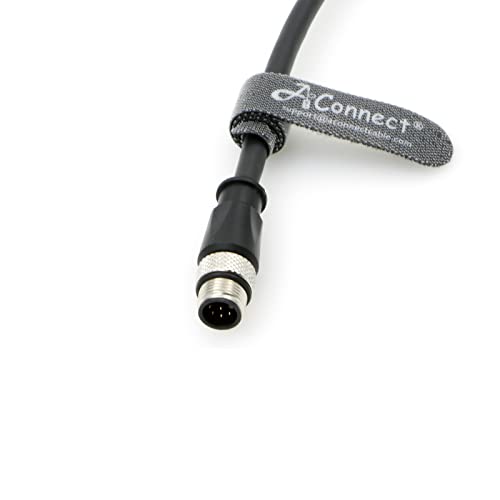 M12-A-Code-RJ45-Ethernet-Cable for Cognex DM300 M12 8-Pin A-Code Male to RJ45 for Industrial Camera 3.3Ft/1M Black 1M