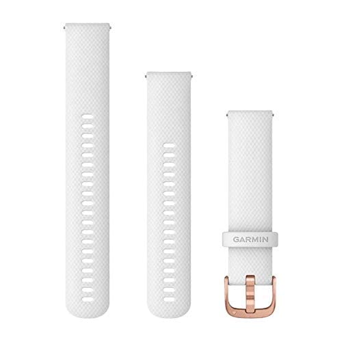 Garmin Quick Release Bands White Silicone Band with Rose Gold Hardware