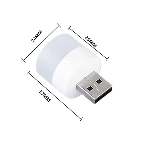 Linwnil USB Plug Lamp Computer Mobile Power Charging USB Small Book Lamps LED Eye Protection Reading Light Small Round Light Night Light(4 Warm Light) 4 Warm Light