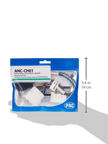 PAC ANC-CH01 ANC-CH01 Factory ANC Module Bypass Harness for Select Chrysler, Jeep, and Ram Vehicles, Black