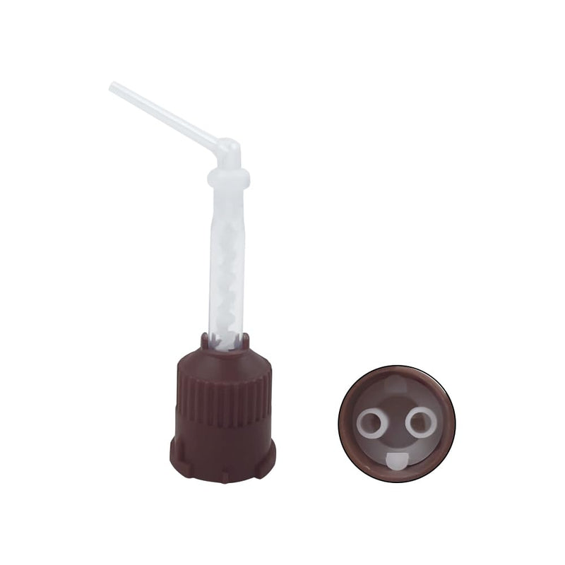 YOUYA DENTAL Dental Impression Mixing Tips, 50 Pieces Dental Intra Oral Tips for Dentistry Materials Mixing Tube Disposable Silicone Rubber Head Lab Products - Brown