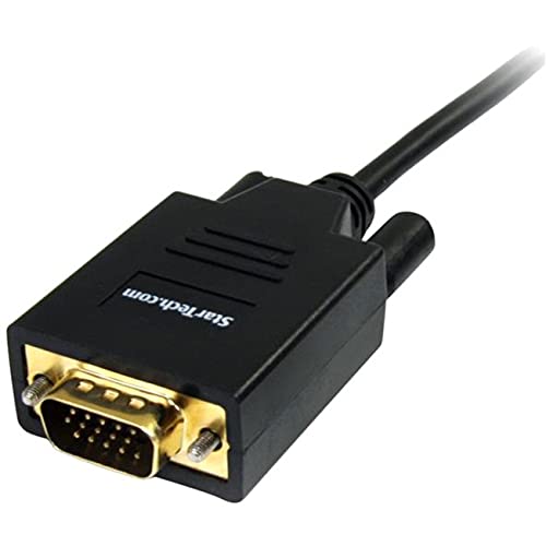 StarTech.com 6ft (2m) Mini DisplayPort to VGA Cable - Active Mini DP to VGA Adapter Cable - 1080p Video - mDP 1.2 or Thunderbolt 1/2 Mac/PC to VGA Monitor/Display - Converter Cord (MDP2VGAMM6) Black VGA (M/M) Single