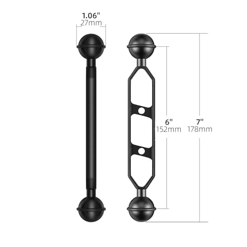 Luxagram 2PCS 7" Double Ball Arm for Underwater Photography Camera Housing 7" 2pcs
