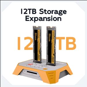 M.2 NVMe & M.2 SATA SSD Docking Station, Tool-Free M.2 Duplicator Cloner with SD Card Reader, Offline Cloning, Plug and Play S3019CL