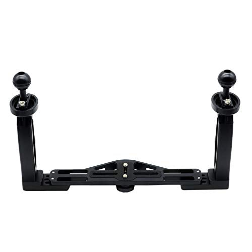 Aluminum Underwater Tray with 1" Ball Head Connect and Diving Light for Camera Housings C Version-black