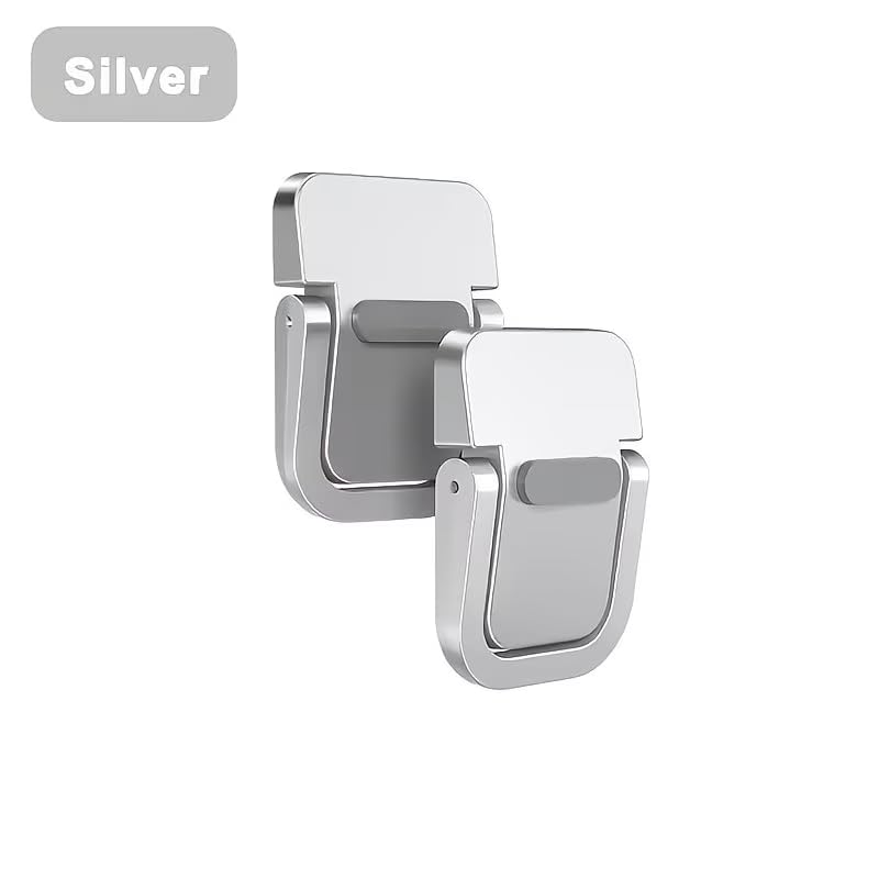Portable Laptop Feet (2-Pair Pack) — Mini Risers, Self-Adhesive Foldable Design, Ergonomic Cooling Stand; Compatible with All Laptop Models — Silver.