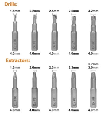 WSOOX Screw Extractor Set, 22 Pieces, Extractor, Screw Extractor Tool Damaged Screw Remover Extractor Set