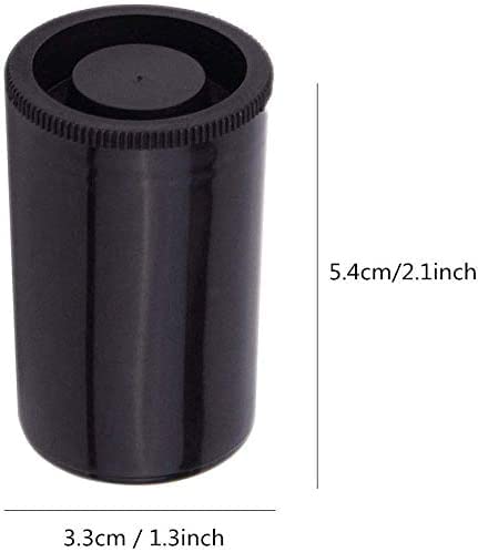 35mm Caliber Plastic Film Canisters with caps -10pc (Black) Black