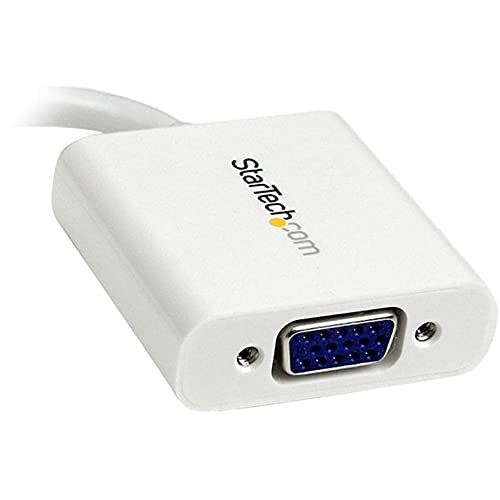 StarTech.com Mini DisplayPort to VGA Adapter - Active Mini DP to VGA Converter - 1080p Video - mDP or Thunderbolt 1/2 Mac/PC to VGA Monitor/Projector/Display - mDP 1.2 to VGA Dongle - White (MDP2VGAW)