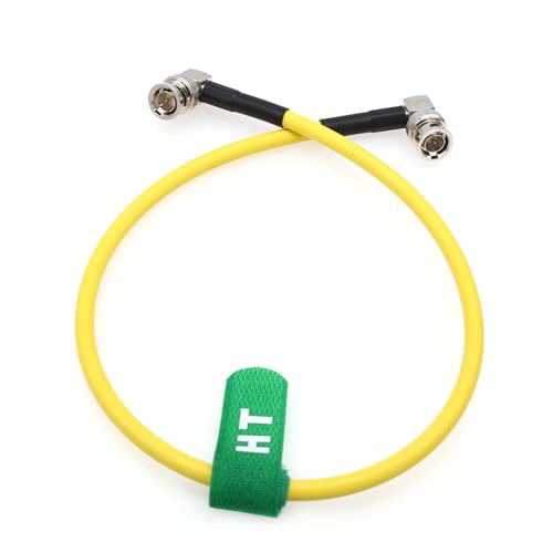 12G 4K SDI BNC Cable for Sony Canon Komodo Alexa LF Camera SmallHD Feelworld Monitor Teradek Hollyland Video Transmitter Receiver, Yellow Coaxial 75 Ohm 50cm