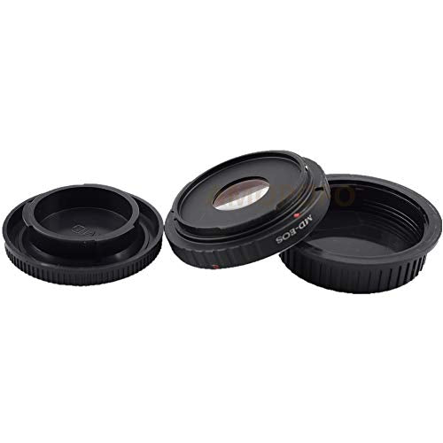 MD to EOS Adapter with Optical Glass,Compatible with Minolta MD MC Rokkor Lens to & for Canon EOS (EF, EF-S) Mount SLR Cameras 7D 550D 500D 1000D 60D 50D, 40D, 30D, 20D, 10D 5D etc Minolta MD to EOS adapter (with optical glass)